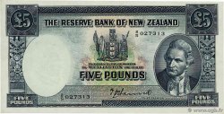 5 Pounds NEW ZEALAND  1940 P.160a UNC