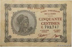 50 Centimes MINES DOMANIALES DE LA SARRE FRANCE  1920 VF.50.03