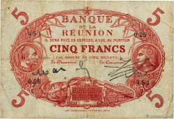 5 Francs Cabasson rouge ISOLA RIUNIONE  1916 P.14 B