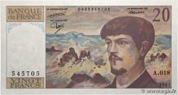 20 Francs DEBUSSY FRANCE  1987 F.66.08A18
