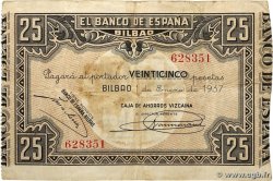 25 Pesetas SPANIEN Bilbao 1937 PS.563g SS