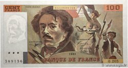 100 Francs DELACROIX imprimé en continu FRANCE  1991 F.69bis.04c