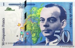 50 Francs SAINT-EXUPÉRY Petit numéro FRANCE  1992 F.72.01aH NEUF