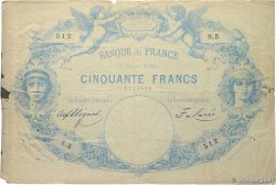 50 Francs type 1884 - À filigrane dégagé FRANCE  1884 F.A47.01 TB