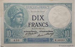 10 Francs MINERVE FRANCE  1927 F.06.12