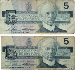 5 Dollars Lot CANADA  1986 P.095c TB