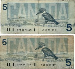 5 Dollars Lot CANADA  1986 P.095c TB