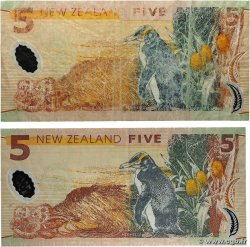 5 Dollars Lot NOUVELLE-ZÉLANDE  1999 P.185a et P.185b B+