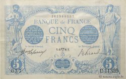 5 Francs BLEU FRANCIA  1916 F.02.38 MBC+