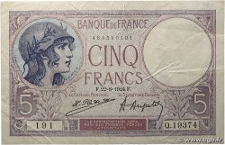 5 Francs FEMME CASQUÉE FRANCE  1924 F.03.08