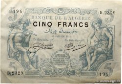 5 Francs ALGÉRIE 1921 P.071b