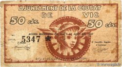 50 Centims ESPAGNE Vic  1937 E.- B+