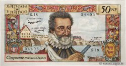 50 Nouveaux Francs HENRI IV FRANCE  1959 F.58.02 XF