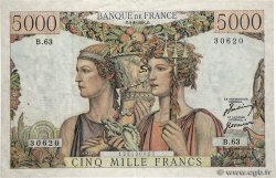 5000 Francs TERRE ET MER FRANCE  1951 F.48.04 VF