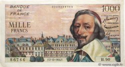 1000 Francs RICHELIEU FRANCE  1954 F.42.09 XF-