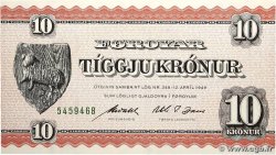 10 Kronur FAROE ISLANDS  1954 P.14d UNC