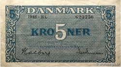 5 Kroner DENMARK  1946 P.035c F+