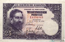 25 Pesetas ESPAGNE  1954 P.147a TTB