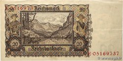20 Reichsmark ALLEMAGNE  1939 P.185 TTB+