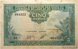 5 Piastres - 5 Riels INDOCHINE FRANÇAISE  1953 P.095 TB