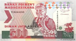 2500 Francs - 500 Ariary MADAGASCAR  1993 P.072Aa pr.NEUF