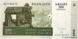 1000 Francs - 200 Ariary MADAGASCAR  2004 P.087b UNC-