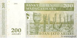 1000 Francs - 200 Ariary MADAGASCAR  2004 P.087b UNC-