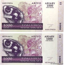 5000 Francs - 1000 Ariary Lot MADAGASCAR  2004 P.089a SUP