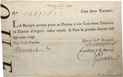 100 Livres Tournois typographié FRANCE  1720 Dor.26
