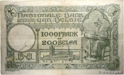 1000 Francs - 200 Belgas BELGIQUE  1934 P.104 TB