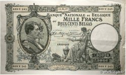 1000 Francs - 200 Belgas BELGIQUE  1937 P.104