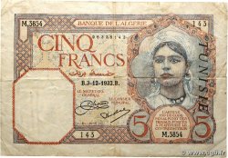 5 Francs TUNISIE  1932 P.08a