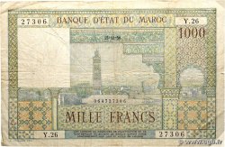 1000 Francs MAROC  1956 P.47
