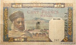 100 Francs TUNISIA  1939 P.13a
