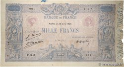 1000 Francs BLEU ET ROSE FRANCE  1925 F.36.41 TB