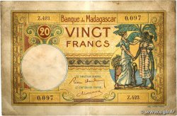 20 Francs MADAGASCAR  1937 P.037 TB