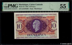10 Francs Type anglais MARTINIQUE  1944 P.23 SPL