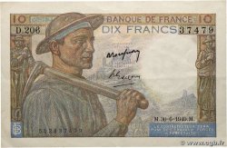 10 Francs MINEUR FRANCE  1949 F.08.22a