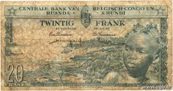 20 Francs BELGIAN CONGO  1959 P.31 VG