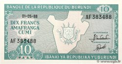 10 Francs BURUNDI  1988 P.33b NEUF