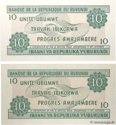 10 Francs Lot BURUNDI  1989 P.33b NEUF