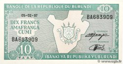 10 Francs BURUNDI  1997 P.33d NEUF