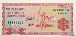 20 Francs BURUNDI  1991 P.27c NEUF