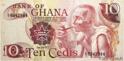 10 Cedis GHANA  1977 P.16e TB+