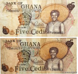 5 Cedis Lot GHANA  1977 P.15b MB