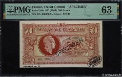 500 Francs MARIANNE fabrication anglaise Spécimen FRANCE  1945 VF.11.00Ssn