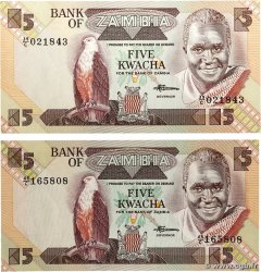 5 Kwacha Lot ZAMBIE  1980 P.25d NEUF