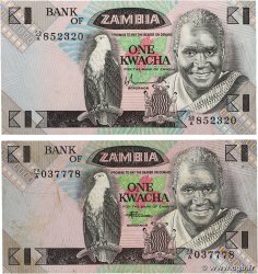1 Kwacha Lot ZAMBIE  1980 P.23a et P.23b TTB+