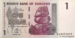 1 Dollar ZIMBABWE  2007 P.65 TTB+