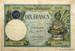 10 Francs Numéro spécial MADAGASCAR  1937 P.036 TB